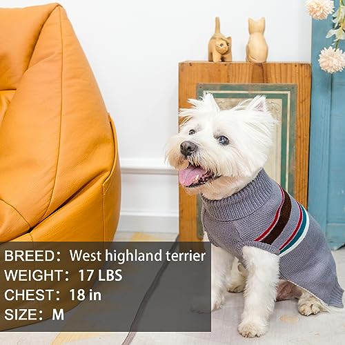 Image of PAWCHIE Dog Sweater for Medium to Large Dogs, Warm Turtleneck Thick Coat with Leash Hole, Stretchy Knitted Outfit for Small to Large Doggy Puppy Cat, Grey M