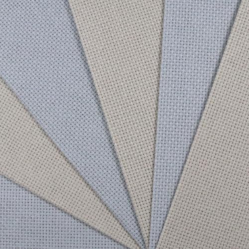 Image of KCS 4 /6 pc of 12 inch x 18 inch(30cmx45cm) 16 Count Cotton Aida Cloth Cross Stitch Fabric (6 pc,Pearl Grey+Light Grey)