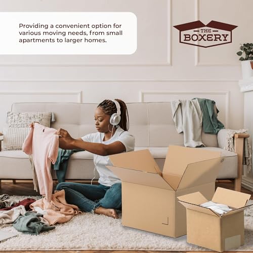 Image of The Boxery Moving Boxes 20-Pack Medium | 18x14x12 Inch Brown /Kraft Corrugated Cardboard Packing, Moving & Storage for Business /Home Durable - Eco-Friendly, Recyclable - Made in the USA