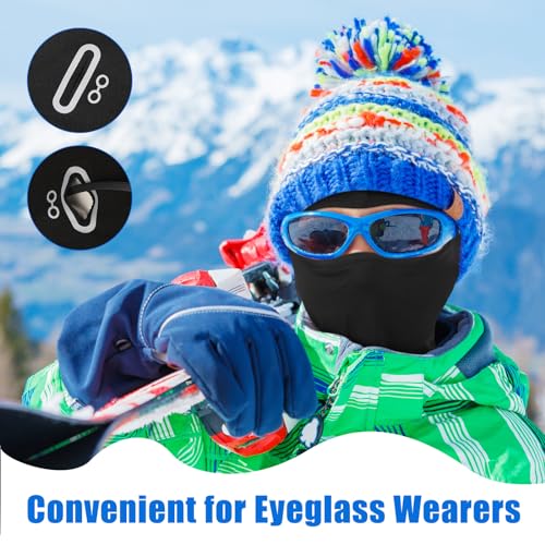 4 Pcs Winter Kids Balaclava Face Mask with Reflective Stripe Windproof Ski Mask for Kids 5-12 Boy Girl Cold Weather4