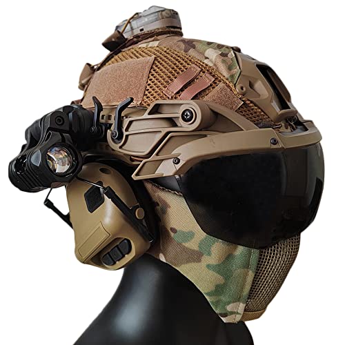 Cascos Airsoft anticaídas con máscara de paintball y auriculares insonorizados contra ruidos de disparos