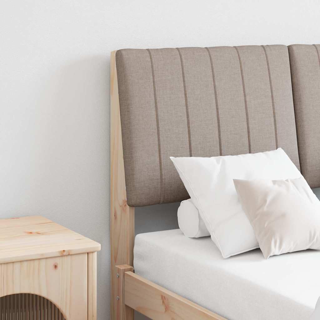 Tête de lit capitonnée taupe 120 cm en bois de pin massif, housse en tissu, design moderne, durable pour chambre à coucher