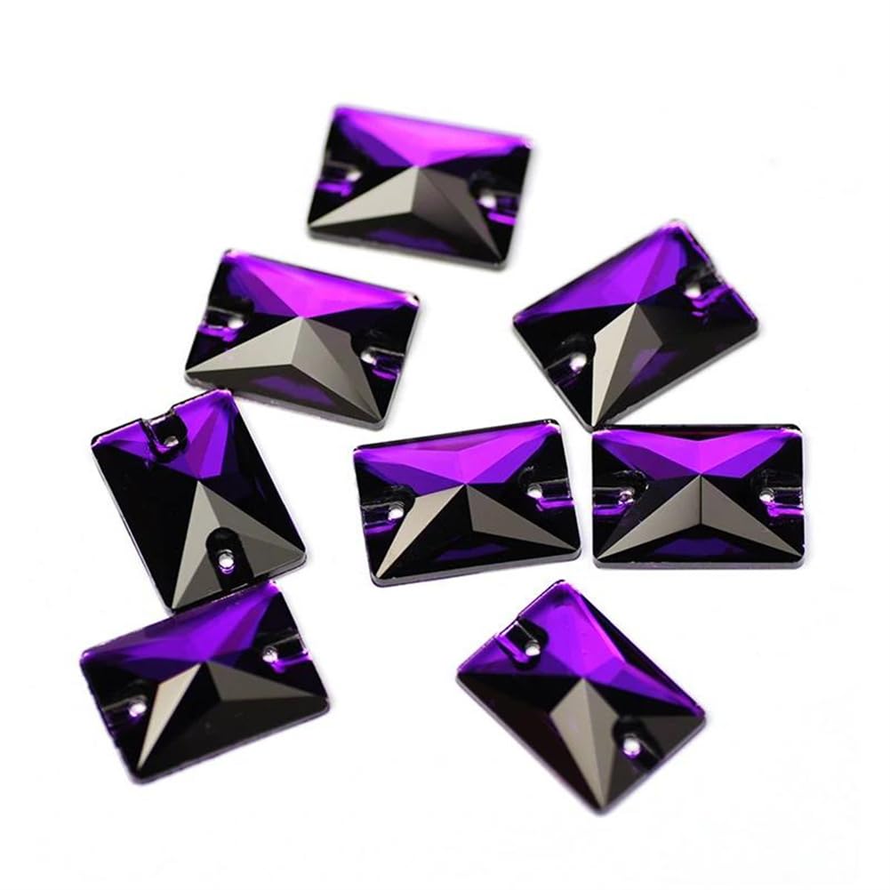 Pierres à coudre en velours violet 3250 strass rectangulaires pour customiser veste et robe