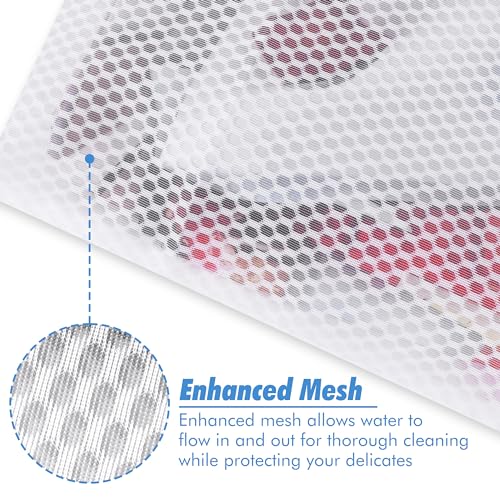 Meuvo Mesh Laundry Bags for Washing Machine – Durable Washing Bags for Laundry, Delicates Wash Bag with Elastic Zipper Protector, Net Laundry Bags for Socks, Bra and T-Shirts, White, Pack of 3 - Image 2