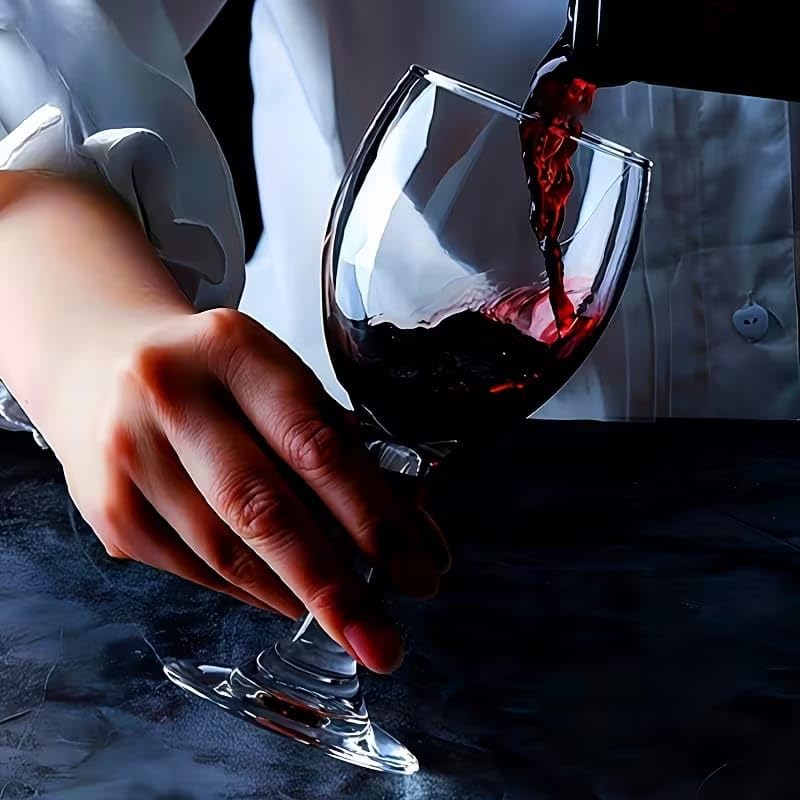 Image of PrimeWorld Wine Glass Set of 6 (190ml) | Clear Crystal Glass Red & White Wine Glasses | Elegant Stemmed Glassware for Home, Parties, Dining & Restaurants