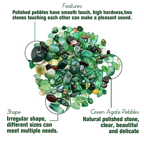 Halatool Green Pebbles 2.2Lb Bulk Bag 0.35"- 0.6" Natural Aquarium Gravel Decorative Polished Stone Suitable For Plants Home Decoration Diy Handmade Fish Tanks Vase Filler #TOP2