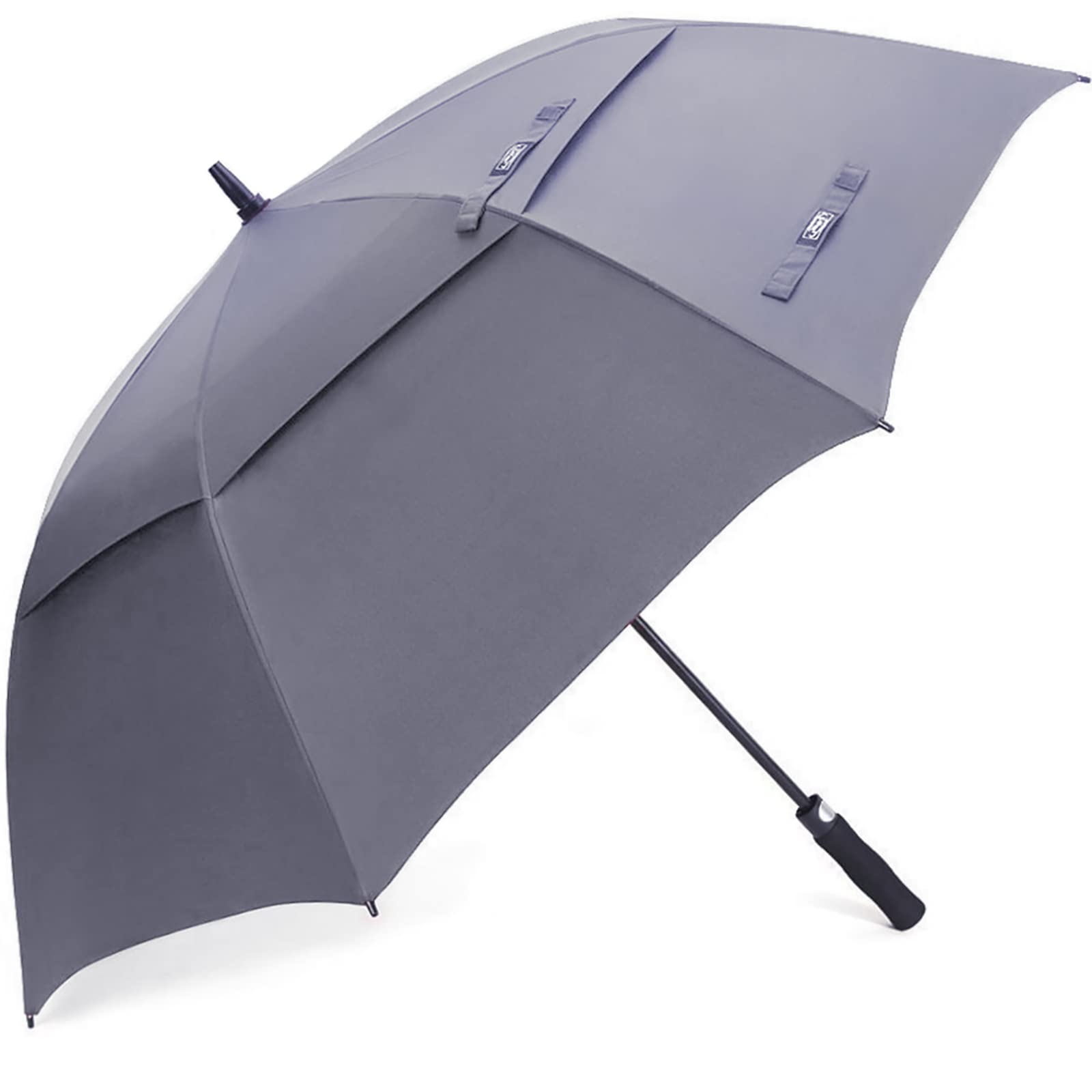 G4Free 47/54/62/68/72 Inch Golf Umbrella Windproof Auto Open Large Umbrella | Oversized Stick Umbrella, Extra Large, Vented Double Canopy, Waterproof 210T Pongee Fabric, Fiberglass Frame, EVA Foam Handle Grey 62 inch