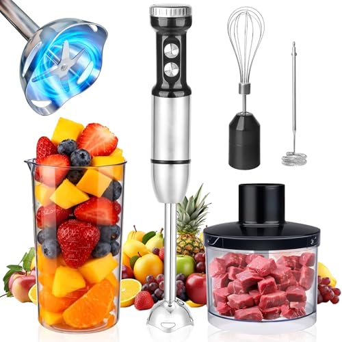 Reviews de batidora de inmersión Top 10. 43 LEMONSEA Batidora de Inmersion 5 en 1 de acero inoxidable, Licuadora de Mano 1000W Batidora de Mano Multiusos de Alta Potencia, Incluye Tazón Picador y Accesorios para Batidos y...