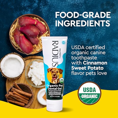 Image of Radius USDA Organic Dental Solutions All Ages Dog Dental Kit 1 Unit, 1 Dog Toothbrush, 1 0.8oz Toothpaste, & 1 Travel Case, Firm Bristle & Non Toxic Toothpaste for Dogs