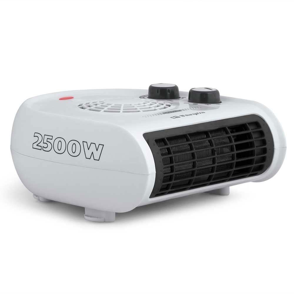 Orbegozo FH 5030 - Calefactor, termostato regulable, 2 niveles de potencia, función ventilador aire frío, calor instantáneo, indicador luminoso, asa de transporte, 2500 W, Blanco