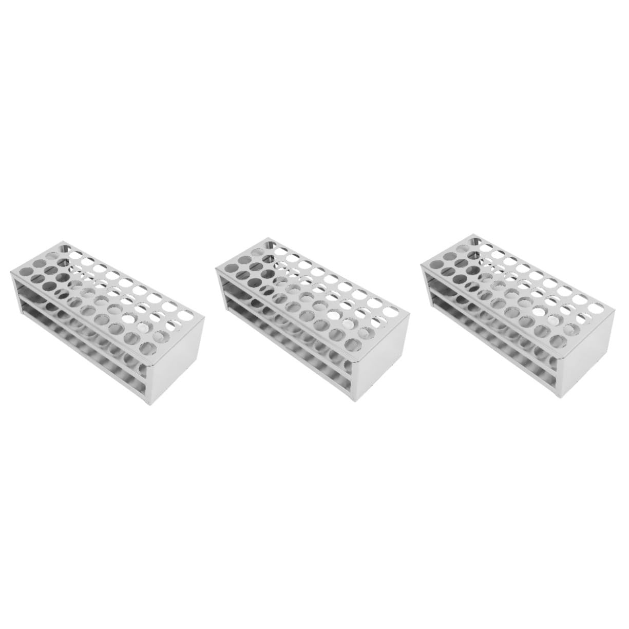 ULTECHNOVO 3piezas Soporte De Tubos De Ensayo De Inoxidable Rack De Laboratorio Resistente y Fácil De Limpiar Para Experimentos Laboratorio
