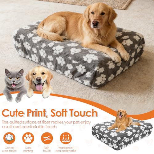 Deuson Bezüge für Hundebetten,Bezug Hundebett,Hundebett Bezug Ersatz,Wasserdichter,Weicher Samtbezug für Hundekissen,Waschbar,91x69x20 cm/112x89x20 cm(XL)