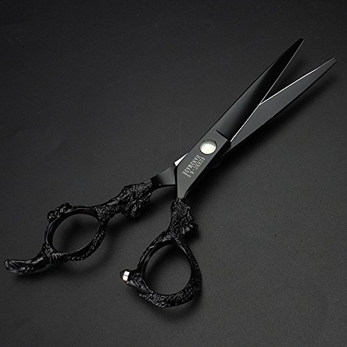 Barber ciseaux de coiffure 5,5 pouces noir matériel coupe cheveux - 5