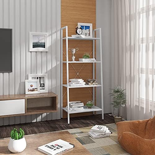 WOLTU 4-Tier Bookshelf Shelving Unit Wood Bookcase White Shelves 60x35x148cm RGB9283ws
