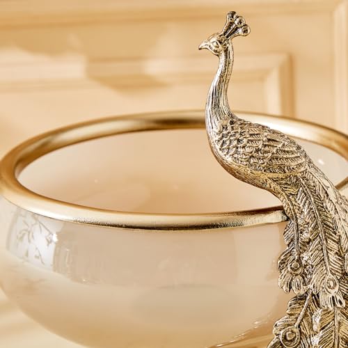 Image of Home Centre Eternity Vivere Glass Peacock Decorative Bowl