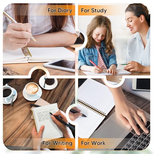 Cuaderno espiral de tapa dura TNUW libreta motivacional boho de 5.5x8.3 4