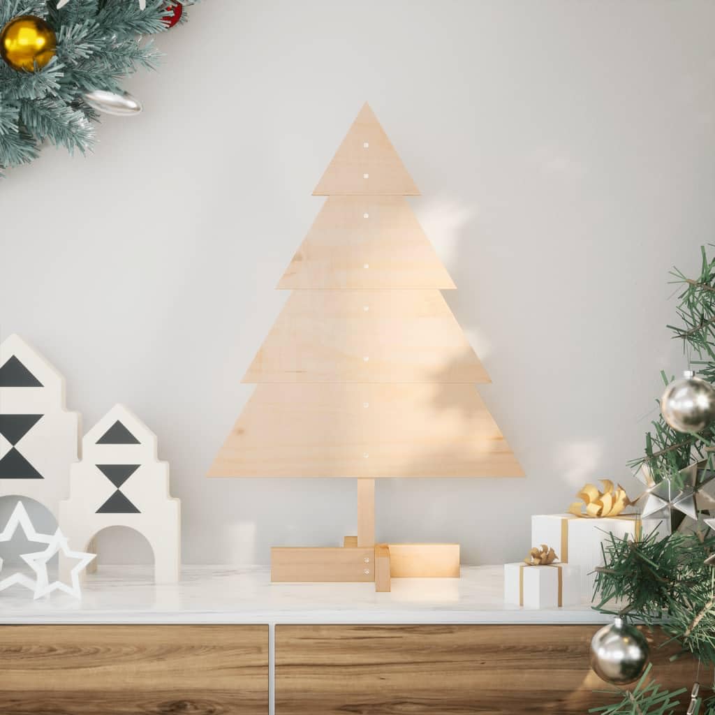 Choinka drewniana do dekoracji, 70 cm, lite drewno, dekoracja DIY, rustykalna choinka do użytku wewnątrz i na zewnątrz, świąteczna dekoracja bożonarodzeniowa