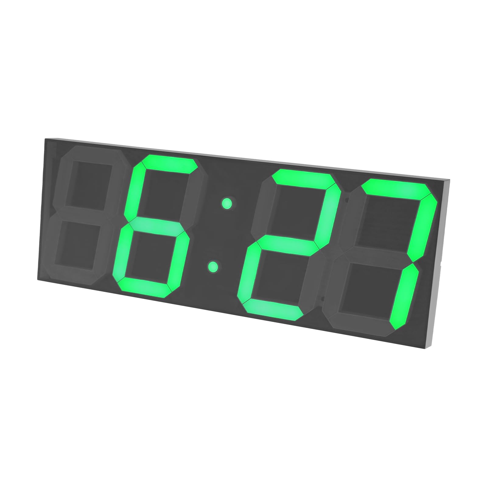 Digitale Wanduhr, Große LED Tischuhr mit Fernbedienung, Wecker mit Countdown-Timer Dimmfunktion Temperaturanzeige, 24/12-Stunden-Led für Wohnzimmern Küche Büros, 45 x 16 x 2.5cm (Grün)