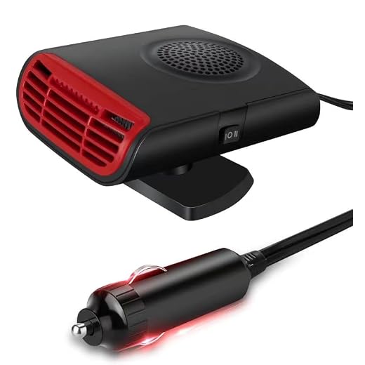 Portable Car Heater That Plugs Into Cigarette Lighter 3 in 1 Fast Heating Quickly Defrost Defogger Demister,with Aromatherapy Box Hole 12V Car Heater with 360 Degree Rotary Base