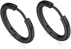 Brinco de argola Aço Inox 10mm 12mm 14mm 16mm 18mm 20mm Masculino Feminino Articulada 1 par