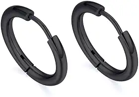 Brinco de argola Aço Inox 10mm 12mm 14mm 16mm 18mm 20mm Masculino Feminino Articulada 1 par
