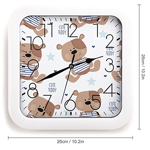 Horloge murale ours pour chambre d'enfant et cuisine lumineuse