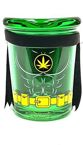 1/2oz Leaf Cape Pop Top Jar Glass Medical Herb Storage Container Keeps Herbs for Months