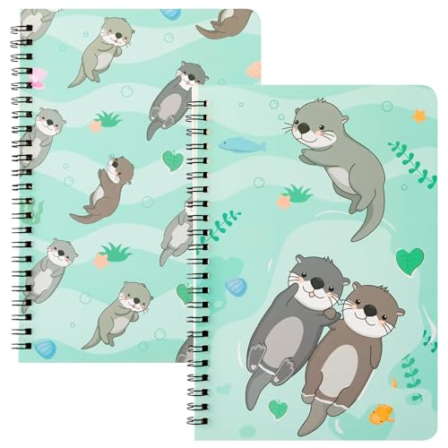 Carnet à spirale A5 loutre : lot de 2 cahiers d'exercice rigides pour enseignants