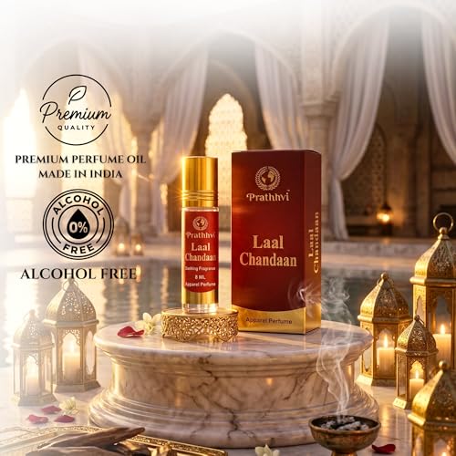 Image of Laal Chandaan Attar Roll-On Perfume Oil 8 ml | Alcohol Free | Long Lasting Rich Fragrance | Men & Women | Pocket Size Travel Friendly Roll On | Daily Wear Fragrance - Pack of 2