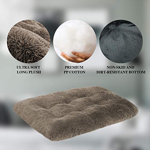 OXS Dog Bed Long Plush Pet Bed, Comfortable Faux Fur Washable Crate Mat for Dogs with Anti-Slip Backing, XXXL - Image 5