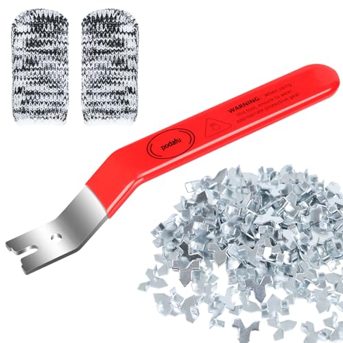 Glazier Point Driver with 150 Push Points and 2 Finger Tips Glazier Point Drill Tool for Glass Frames Pictures and Cross Stitch
