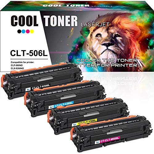 WARTIOX Reemplazo de cartucho de tóner para Samsung CLT-K506L CLT-C506L CLT-Y506L CLT-M506L CLX-6260FW CLX-6260FD CLX-6260FR CLP-680ND CLP-680ND CLP-680 Negro, magenta, amarillo, cian
