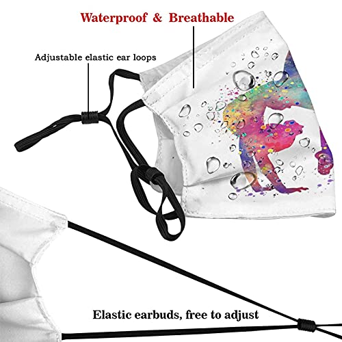 image for ETHAICO Gymnastics Girl, Watercolor Gymnastics，Mouth Cover for Women