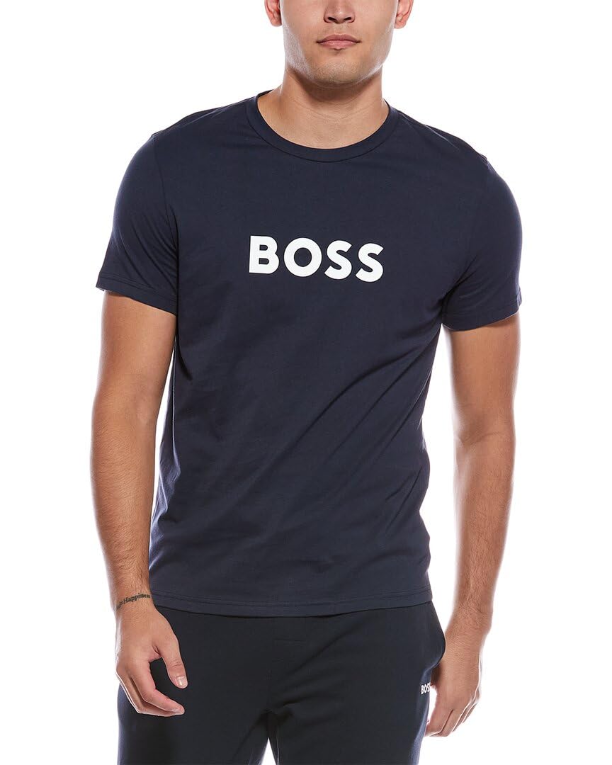 BOSS T-Shirt RN Slim Fit with Sun Protection Small Dark Plum Blue