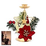 Añade un toque festivo a tu hogar con este portavelas de Navidad. Fiesta, elegante y el acento perfecto para tu decoración de Navidad, crea un adorable espectáculo de vacaciones con este portavelas de noche; bonito regalo de Navidad para todos tus amigos.