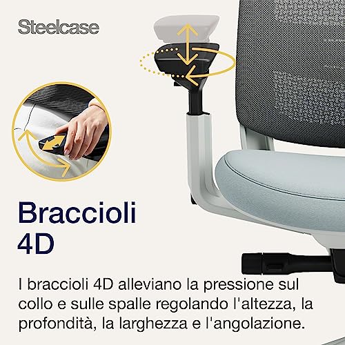 Sedia da ufficio ergonomica Series 2 con supporto lombare LiveBack e braccioli 4D Storm Cloud; Prodotto in Europa - Sedia gaming - Immagine 5