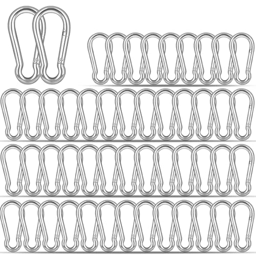 Mousquetons argentés M5 robustes de 5,1 cm avec boucle à ressort haute résistance