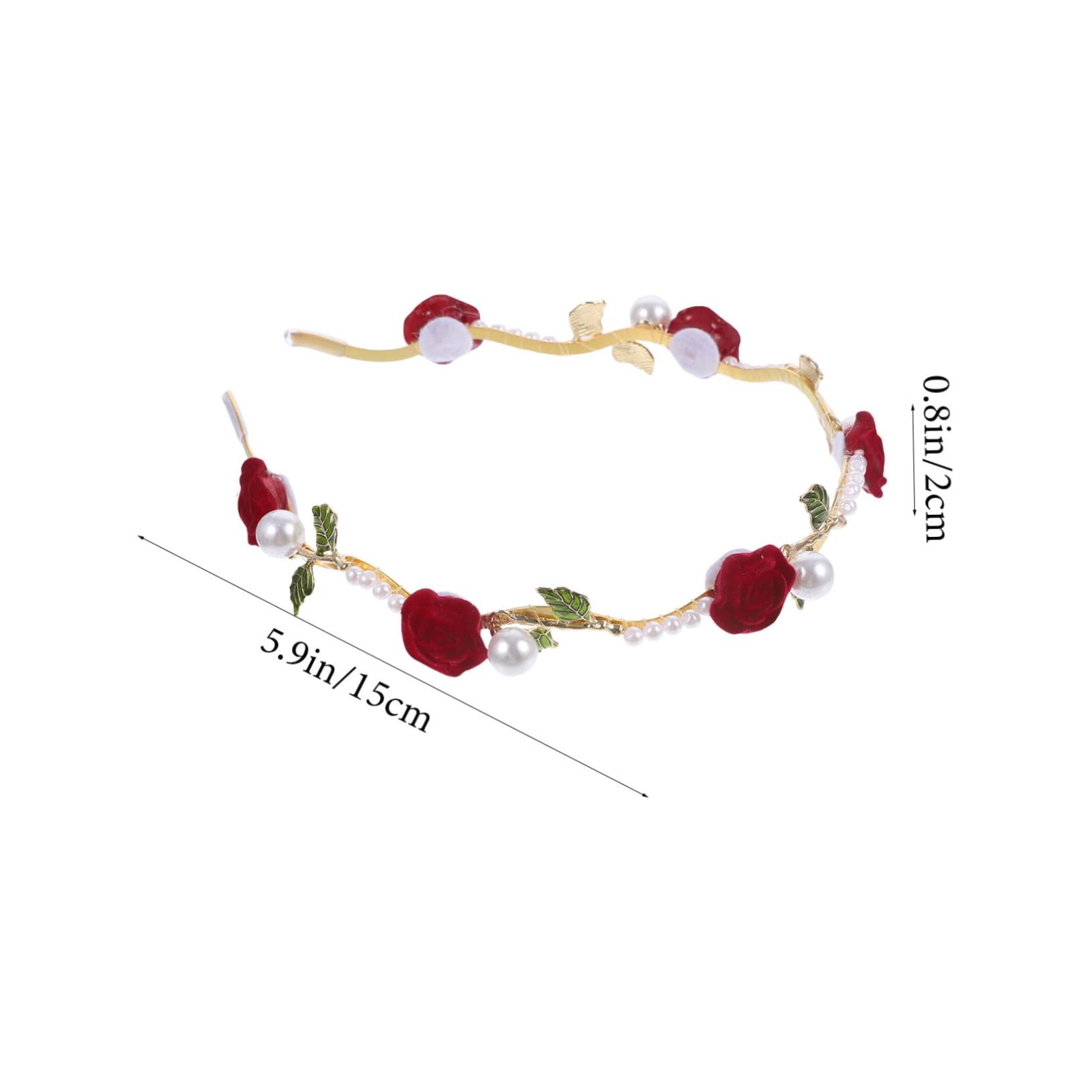 5piezas Diadema De Novia Perlas y Flores Rojas Atractivo Accesorio Para Cumpleaños Bodas y Eventos Especiales Hecho Mano Estilo Vintage y Duradero