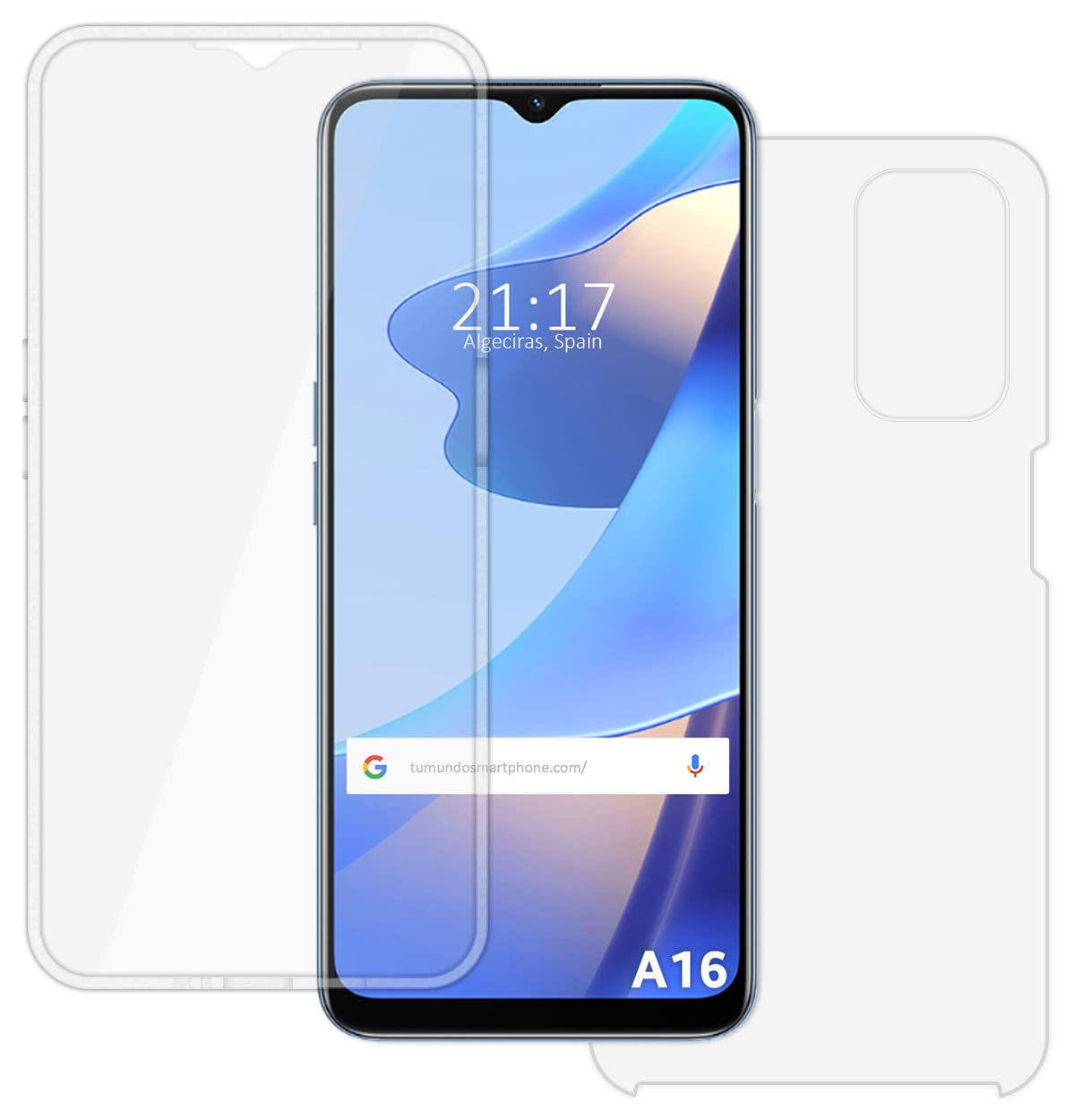 Tumundosmartphone Custodia Full Body 360° Per OPPO A16 / A16s - Cover Doppia Trasparente In PC E TPU, Protezione Totale