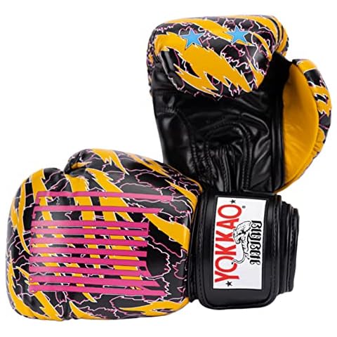 YOKKAO Design Breathable Muay Thai Boxing Glove-Animalier Black-14oz Cover