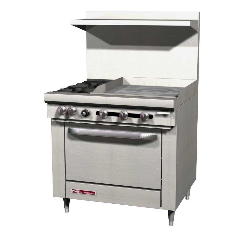 Southbend S-Series 36" Gas Restaurant Range w/ (2) Open Burners by South Bend – 3.9 gallons, Iron, Model S36A-2GL