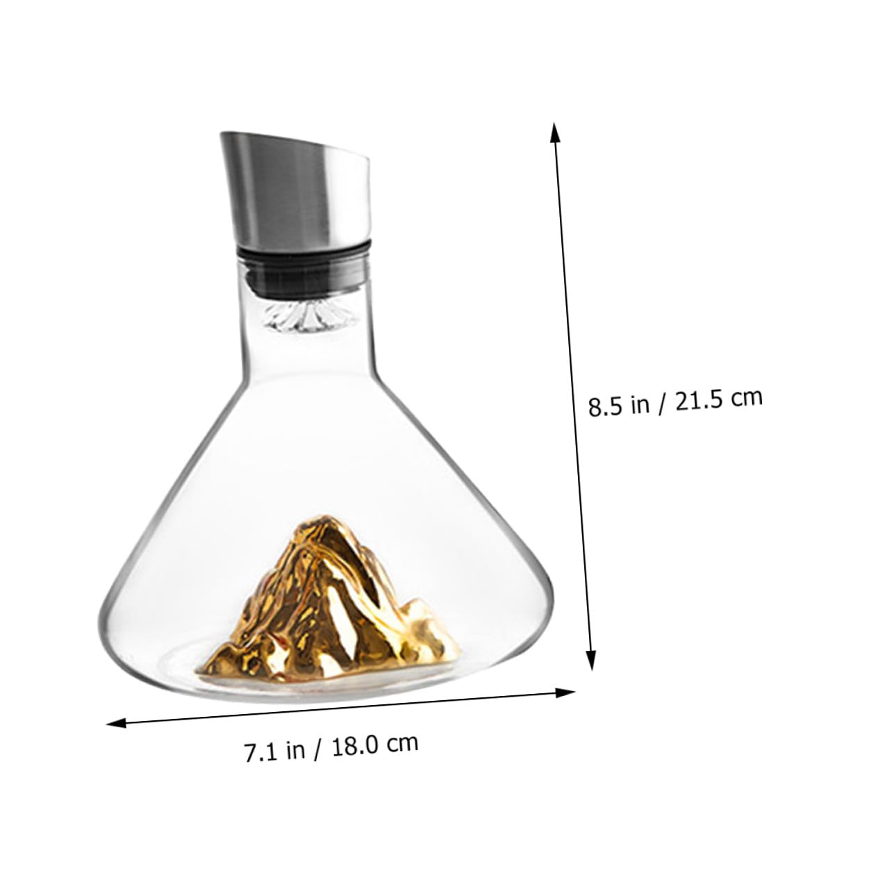 Homoyoyo Decantador de Vino Dorado de Cristal 1500ml Aireador Rápido y Diseño Elegante para Servir y Decantar Vino en Casa o Eventos