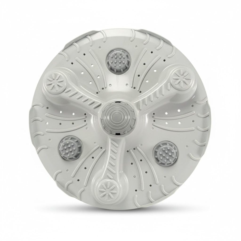 Home Pro Spares Washing Machine Pulsator Compatible with IFB Semi Top Load Models | 3 Ring Design | Durable Grey Plastic Impeller Replacement | 34.6 cm Diameter-image-0