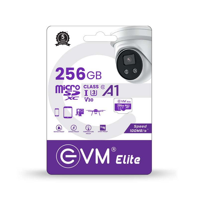 EVM Elite 256GB MicroSDXC Class 10 U3 V30 Memory Card - 100 MB/s Read Speed - CCTV Camera, Mobile, Drone - 5 Years Warranty (EETF/256GU3) - Image 5
