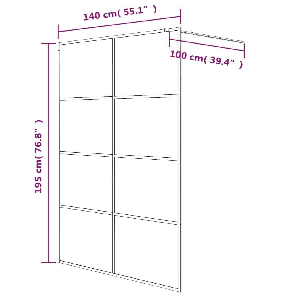 Parete Doccia Walk in Bianca 140x195 cm Vetro Trasparente ESG,Parete per Doccia Walk-in,Parete Doccia,Componenti Doccia,Pareti Doccia-152144