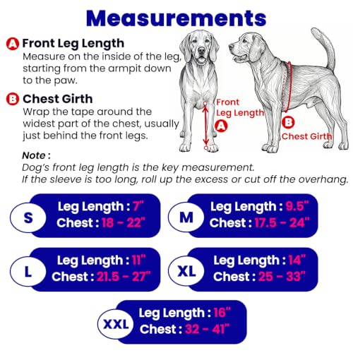 Image of Dog Leg Sleeve for Front Leg | Prevent Licking Ensure Faster Recovery, Cone Alternative, Breathable Material, Stretchy Elastic Band, For Hot Spots, Wounds