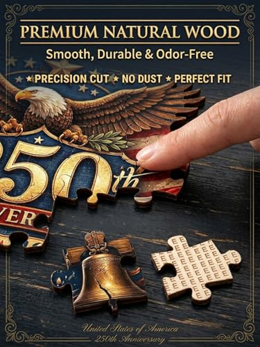 Puzzle Conmemorativo rafonie 250 Aniversario de USA 1000 Piezas de Madera con Diseño Patriótico miniatura 4