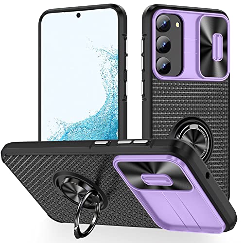Coque pour Samsung Galaxy S23/S23 Plus/S23 Ultra, Antichoc Protection Housse avec Couvre-Objectif Coulissant Et Support Magnétique Qualité ​Militair Protection Case,2,S23 Ultra