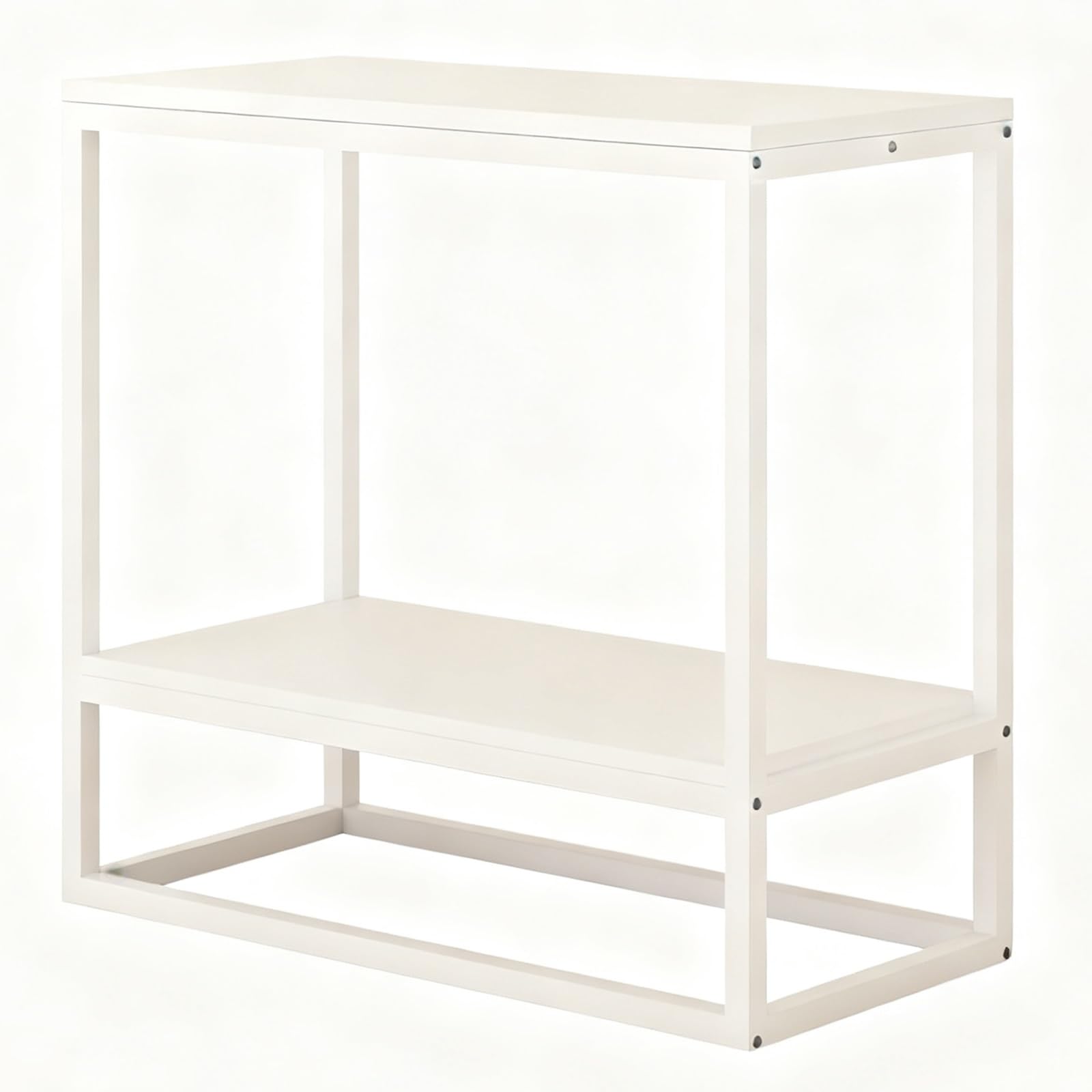 Supporto per Acquario in Metallo a 2 Livelli per impieghi gravosi - Robusto Supporto per acquari di Grandi Dimensioni, Eleganti Ripiani per la casa e L'Ufficio, Finitura Bianca, Perfetto per