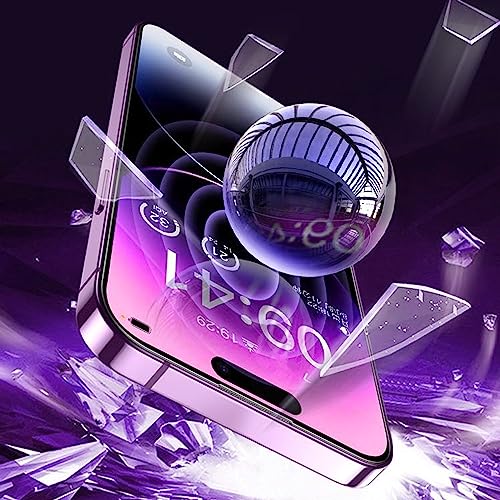 Image of Compatible with iPhone 14 Pro Max Privacy Screen Protector Gradient colorful 28 Degree Anti-Spy Tempered Glass Case Friendly Full Coverage Easy Installation Frame Clarity 6.7 inch (Purple)